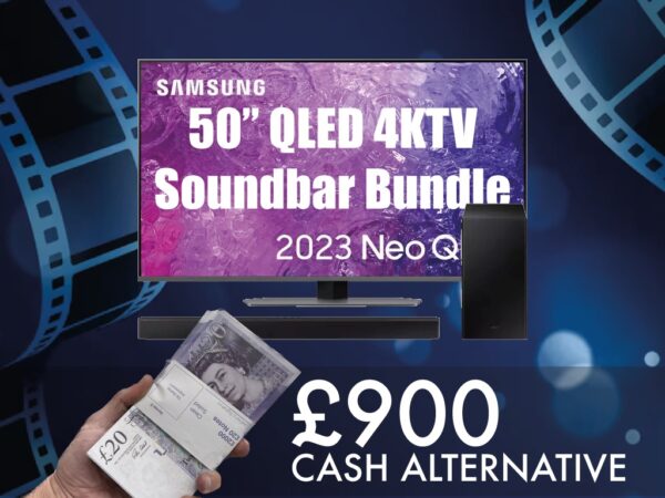 Win A 50" Samsung QLED TV Sound bar bundle