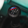 Close-up of the M Sport branded gearstick in the BMW E30