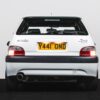 Rear angle of white Citroen Saxo VTS Phase 2 highlighting smoothed boot and rare styling, available at Redline Competitions.