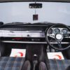 Interior wide shot of Cortina Cosworth with retrimmed Recaro seats