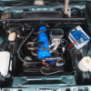 Wide shot of the fully restored engine bay of 1981 Ford Granada Consort