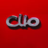 Close-up of Clio badge on rear of 2005 Renault Clio Renaultsport Trophy hot hatch – Redline Competitions