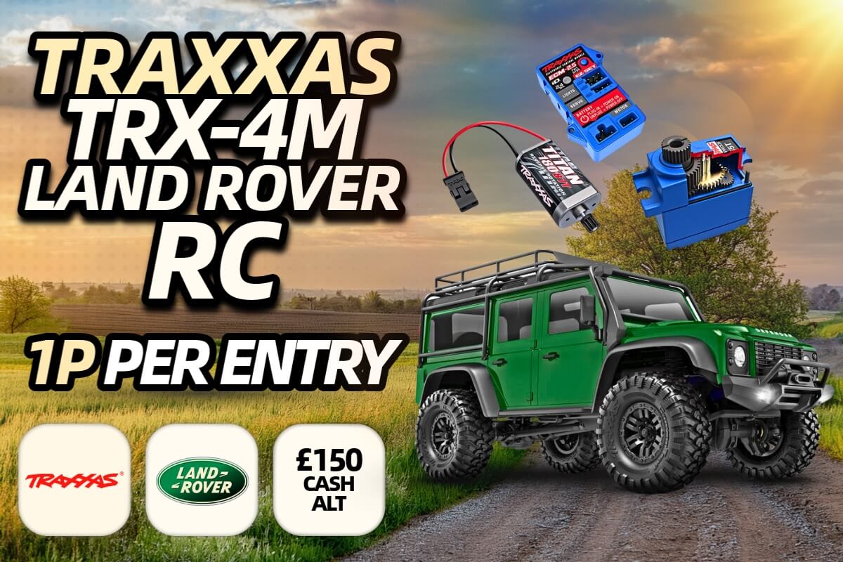 Win a Traxxas TRX-4M Land Rover 1/18 RC car for just 1p with Redline Competitions UK.