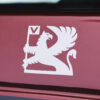 Close-up of Vauxhall badge on rear of 1990 Astra GTE Champion Edition – Redline Competitions