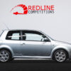 Full side profile of a silver VW Lupo GTi in the Redline Competitions UK car competition.