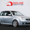 Front side view of a silver 2003 VW Lupo GTi available to win with Redline Competitions.