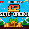 £2 instant site credit prize in retro pixel design for Redline Competitions’ Level Up Cash Instant Win.