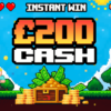 £200 instant win tax-free cash prize in 16-bit retro design for Redline Competitions’ Level Up Cash Instant Win.