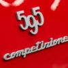 Close up of the Fiat 595 Competizione badging on the rear of the car. Redline Competitions 9p car competition with instant win prizes.