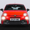 Side on view of the Fiat 595 Abarth Competizione in red. Part of the 9p car competition with instant win prizes at Redline Competitions.