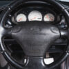 Original steering wheel detail inside the Ford Escort RS 2000.