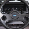 Close-up of the retro Ford steering wheel in the MK2 Fiesta Zetec swap.