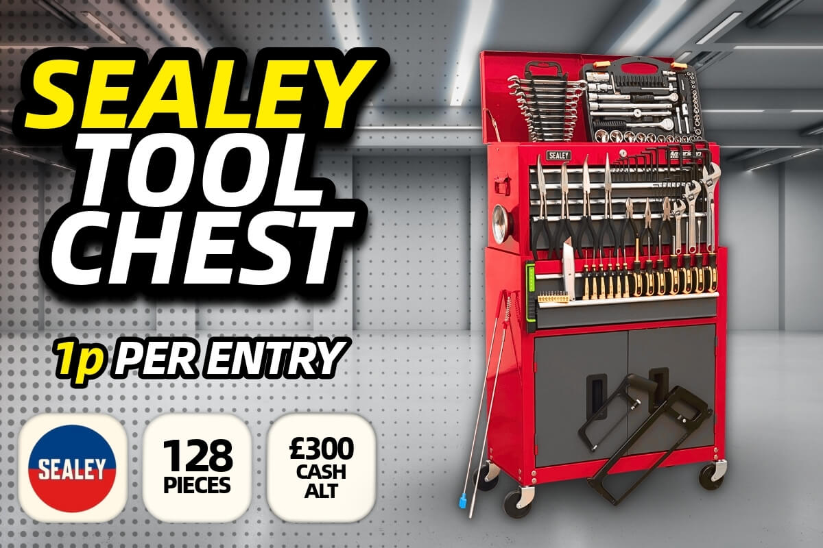 Win a Sealey Tool Chest & Rollcab Combination with 128pc Tool Kit for just 1p at Redline Competitions