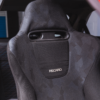 Recaro seat close-up inside Astra GSI C20LET Turbo.