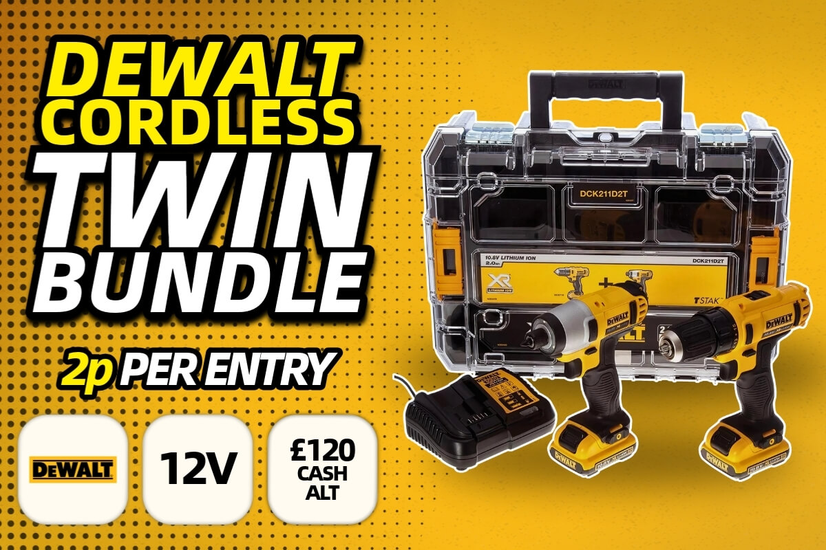 Win the DeWalt Cordless Twin Drill Pack batteries and charger – Redline Competitions