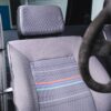 Mk2 Volkswagen Golf GTI Turbo front seats in rainbow cloth interior, from Redline Competitions.