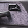 Doorcard close-up of Ford Sierra Sapphire showing fabric pattern in UK competition.
