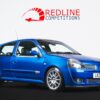 Renault Clio 172 Cup in Mondial Blue viewed from the front side, available to win with Redline Competitions.