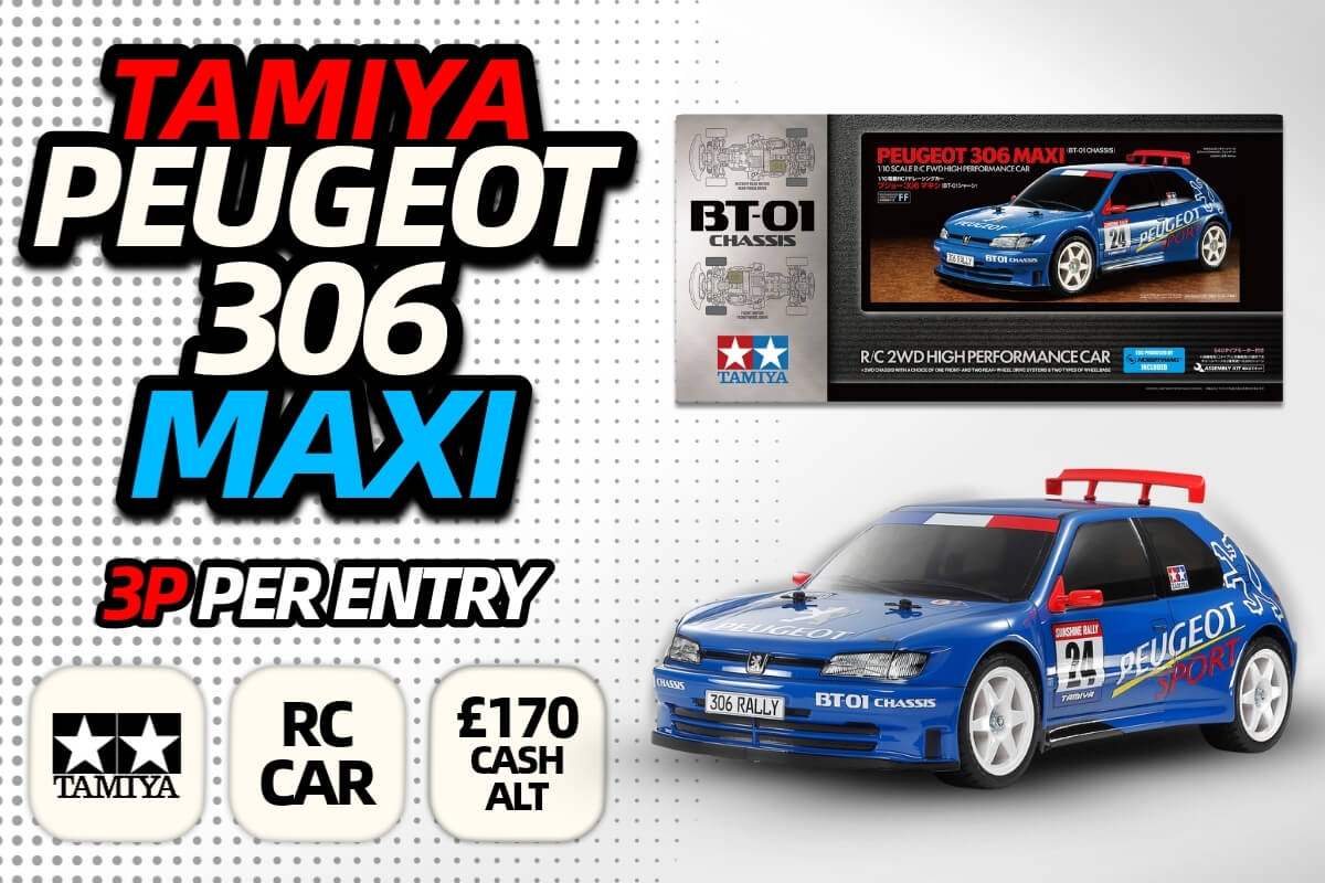 Tamiya Peugeot 306 Maxi RC bundle available to win at Redline Competitions