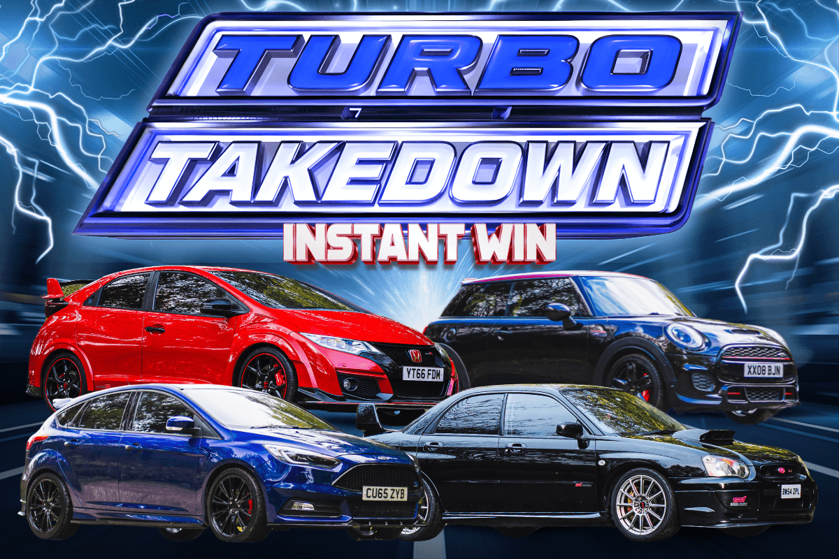 Turbo Takedown Multi Car Instant Win featuring Civic Type R, WRX STI, Focus ST, and Mini JCW – Redline Competitions