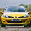 Front view of Renault Clio R27 F1 Team Edition showing RenaultSport styling