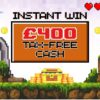£400 tax-free cash prize available to win instantly in the Level Up Cash Reloaded competition with Redline Competitions.