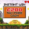 £100 tax-free cash prize available to win instantly in the Level Up Cash Reloaded competition with Redline Competitions.