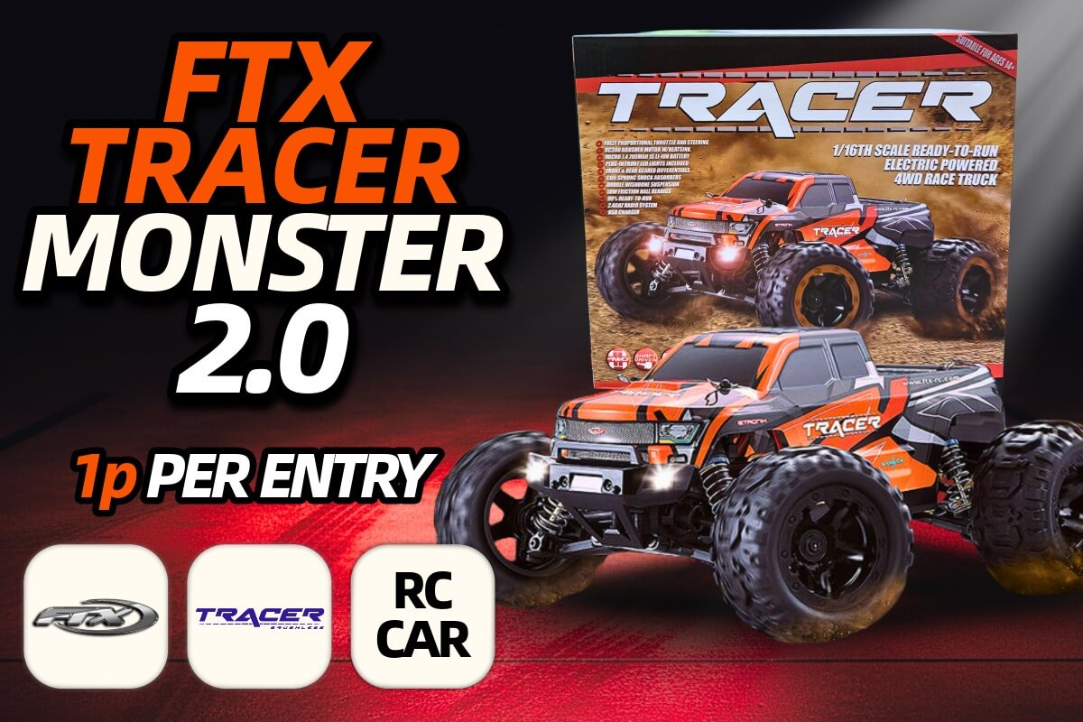 Win an FTX Tracer 1:16 RTR Monster Truck for just 1p with Redline Competitions.