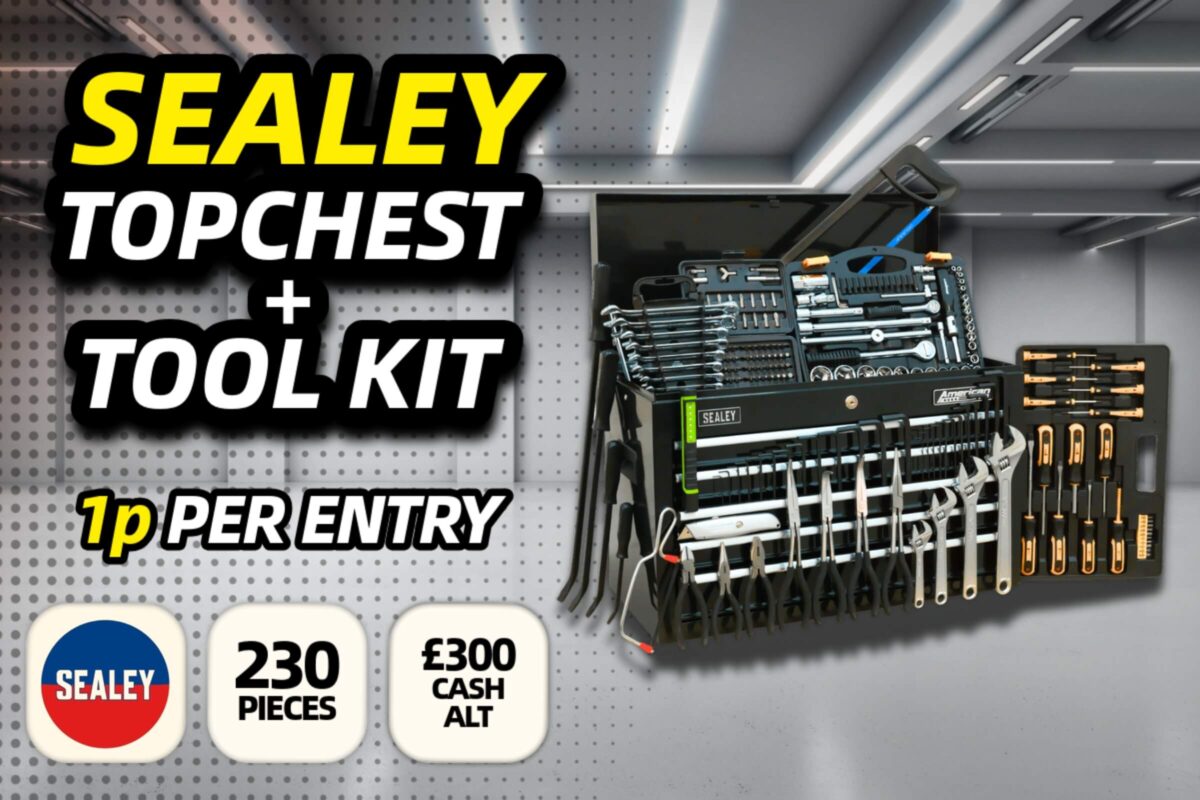 Win this Sealey Topchest 5 Drawer & 230pc Tool Kit for just 1p with Redline Competitions