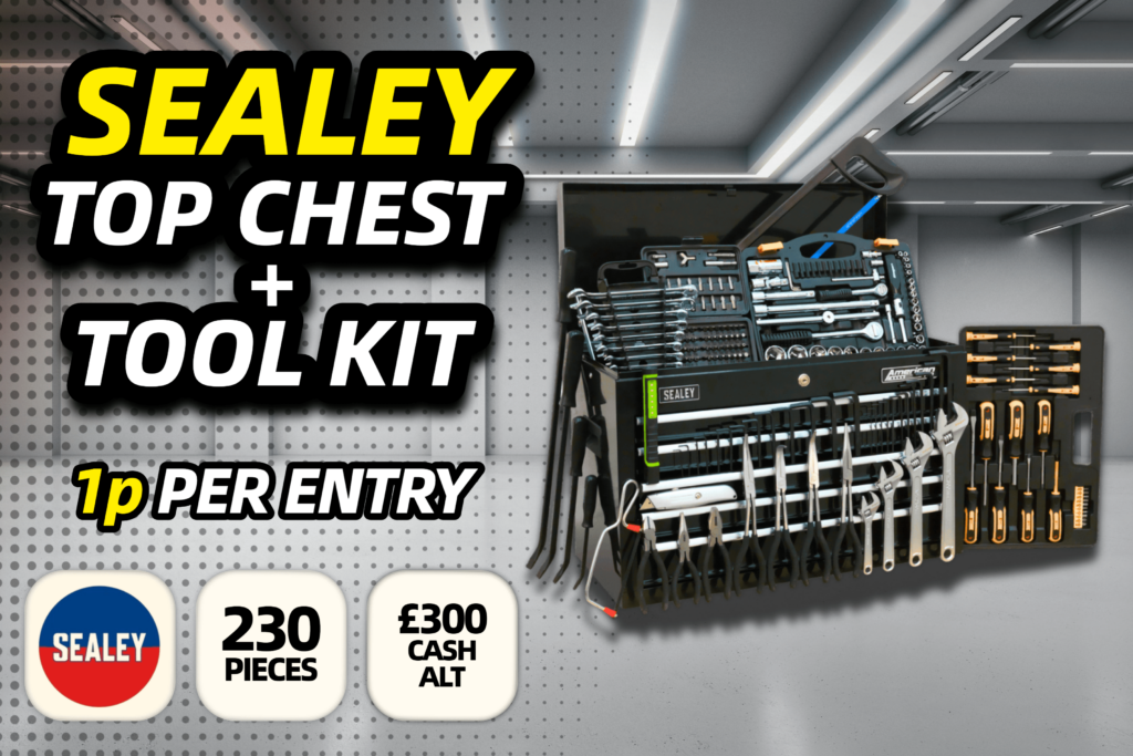 Win This Sealey Topchest 5 Drawer & 230pc Tool Kit for just 1p!