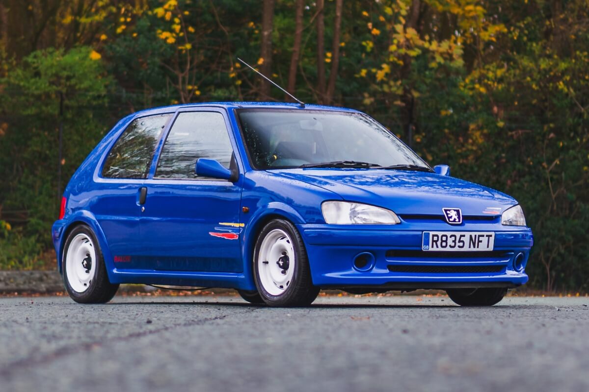 Peugeot 106 Rallye S2 in Indigo Blue available to win via Redline Competitions