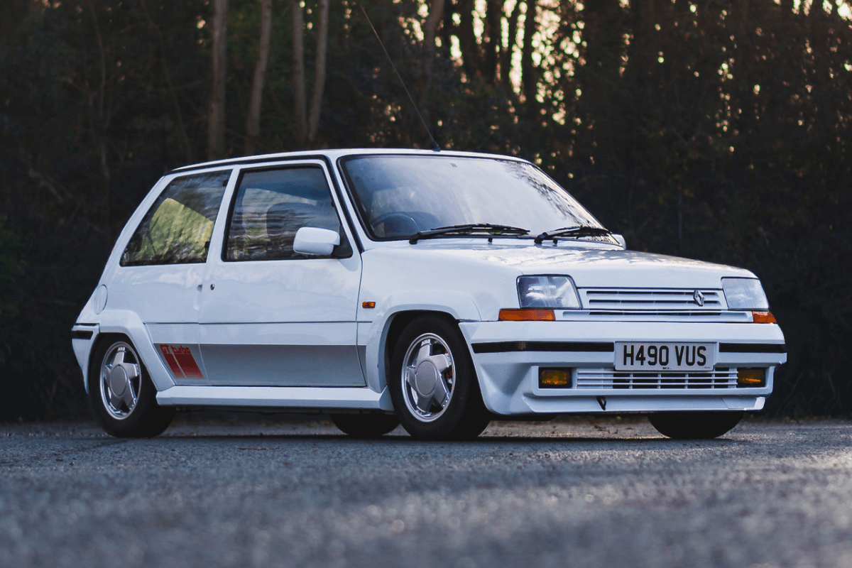 Renault 5 GT Turbo in Glacier White available to win at Redline Competitions