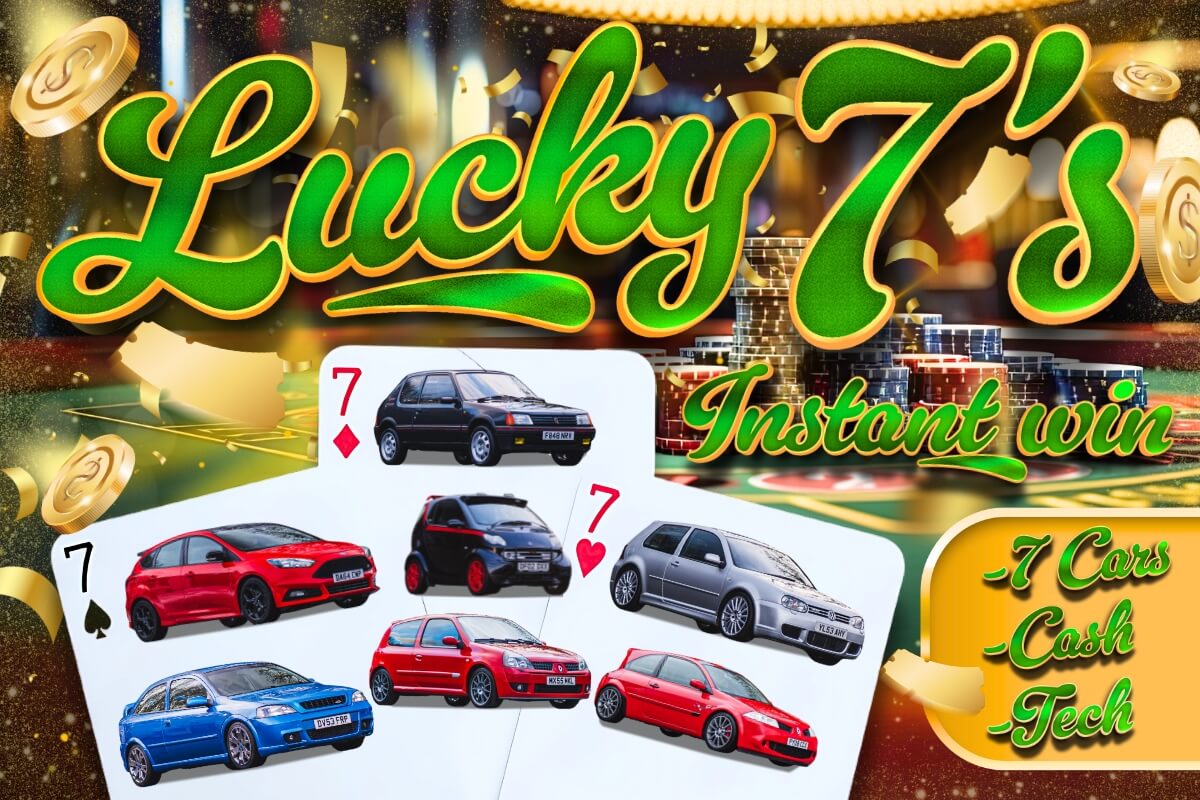 Lucky 7’s Instant Win with 7 cars, cash and tech prizes available to win instantly from Redline Competitions