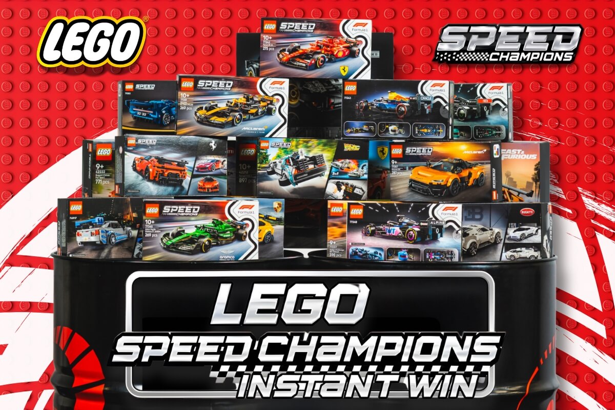 Lego Speed Champions instant win prizes including cars and cash from Redline Competitions