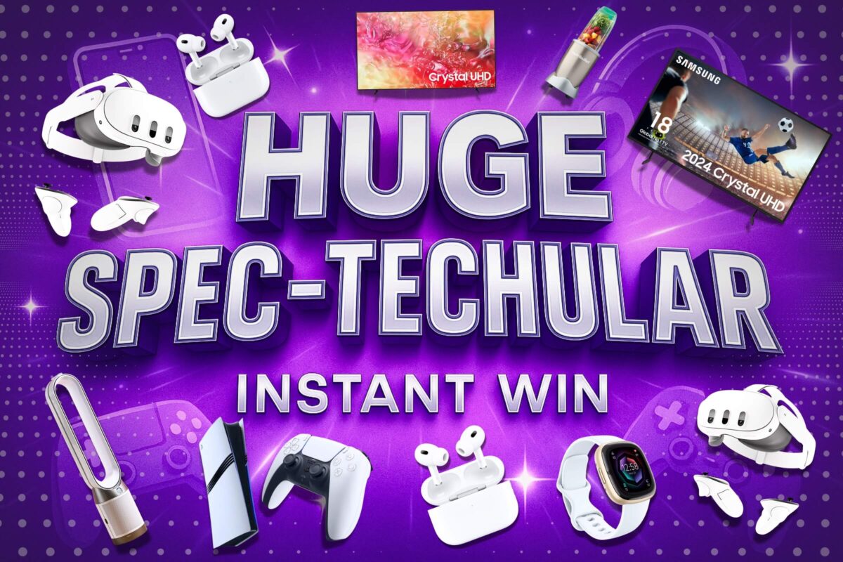 Huge Spec-Techular Instant Win competition featuring over 3000 tech prizes and a £500 cash end draw at Redline Competitions