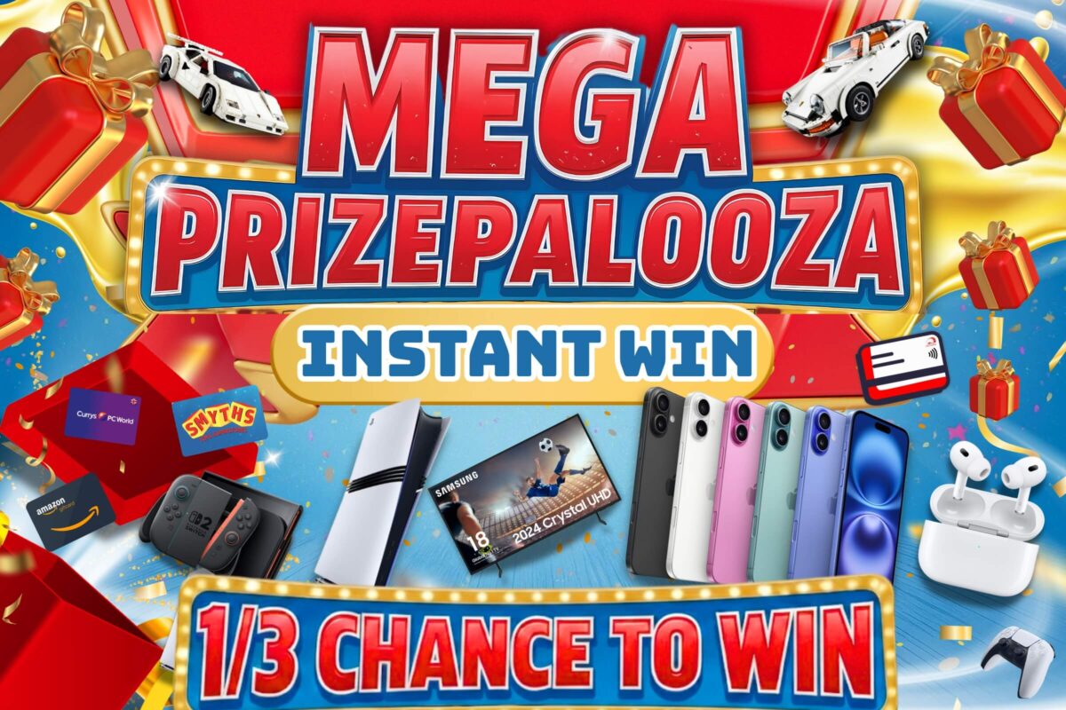 Mega Prizepalooza instant win competition featuring cash and tech prizes by Redline Competitions