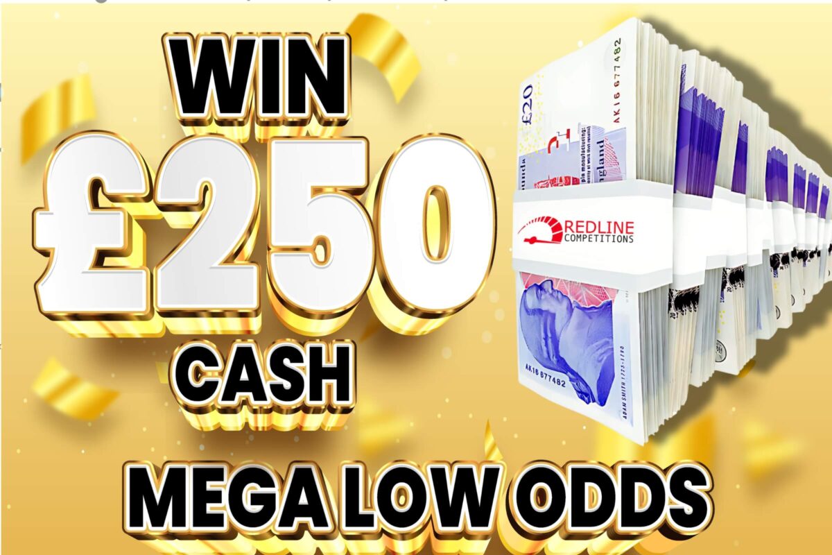 £250 tax free cash prize competition at Redline Competitions for 89p per entry